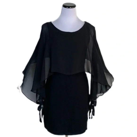open back lace mini dress Aurelie Long Sleeve Lace Mini Dress - Black